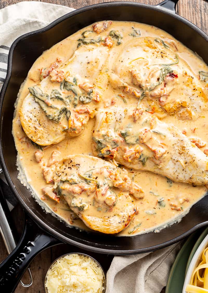 Creamy Tuscan Chicken - Basil And Bubbly