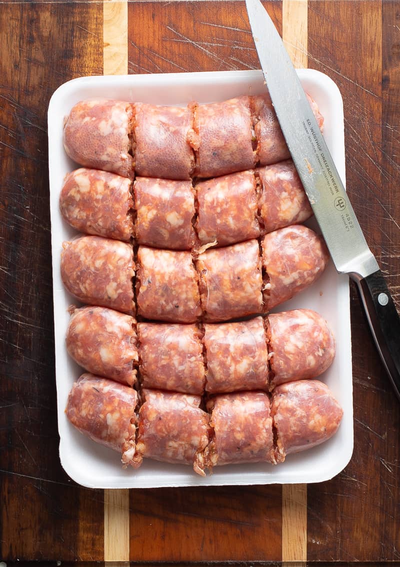 cut up italian sausage