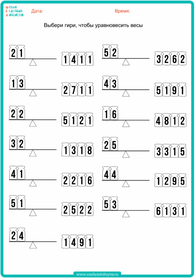 Состав числа до 10. Сумма и разность чисел. Устный счет до 10. Весы