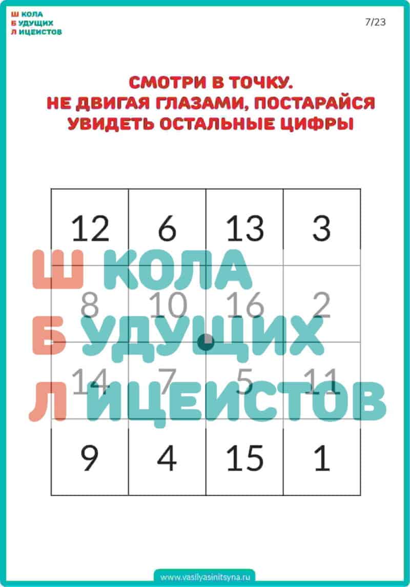 Таблицы шульте, развитие вниманиячерно — белые пробы Шульте цветные таблицы с цифрами и буквами красно-черные таблицы Горбова