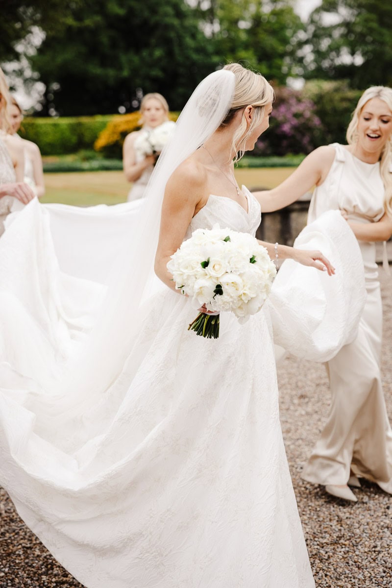 bride and groom during the ceremony at eaves hall wedding venue