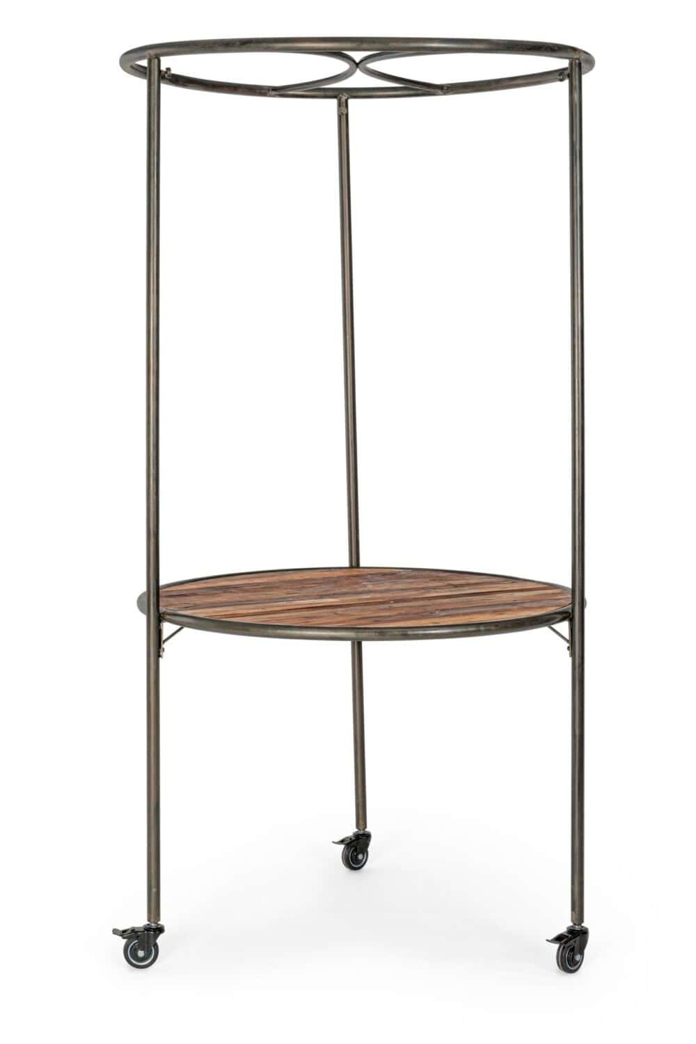 Vetrina industriale in ferro e legno, mobile versatile per uso commerciale o domestico. Design raffinato e materiali di alta qualità.