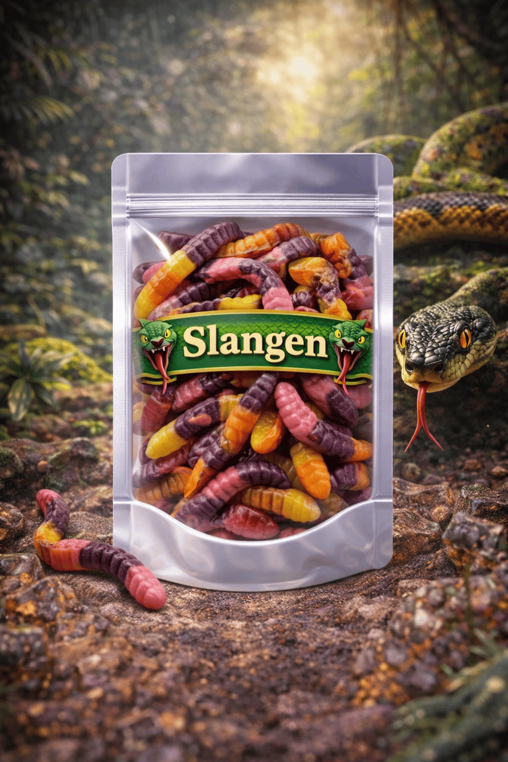 Dulce Plus Wilde Ratelslangen: kleurrijke gummy snoepjes in de vorm van slangen met een donkerder kleurenpalet, een super zachte textuur en een heerlijk zoete fruitsmaak