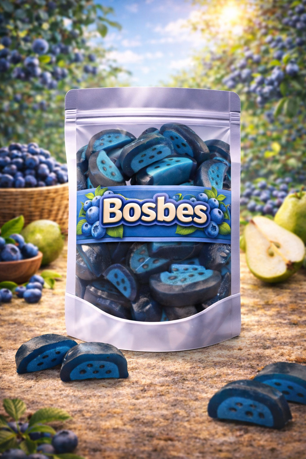 Peelable Vidal bosbesschijfjes snoep, blueberry slices peelable candy, tweekleurige paarse bosbes fruitgom schijfjes die je kunt pellen, trending viraal snoepgoed