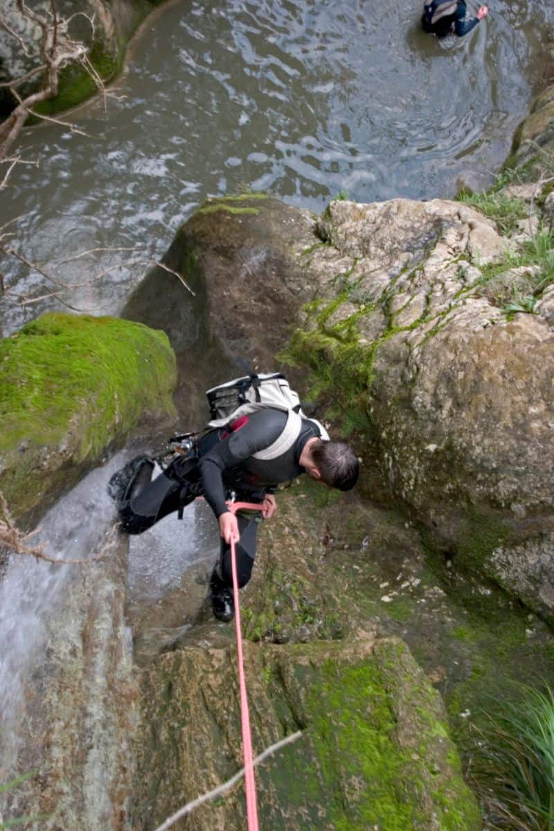 a man canyoning