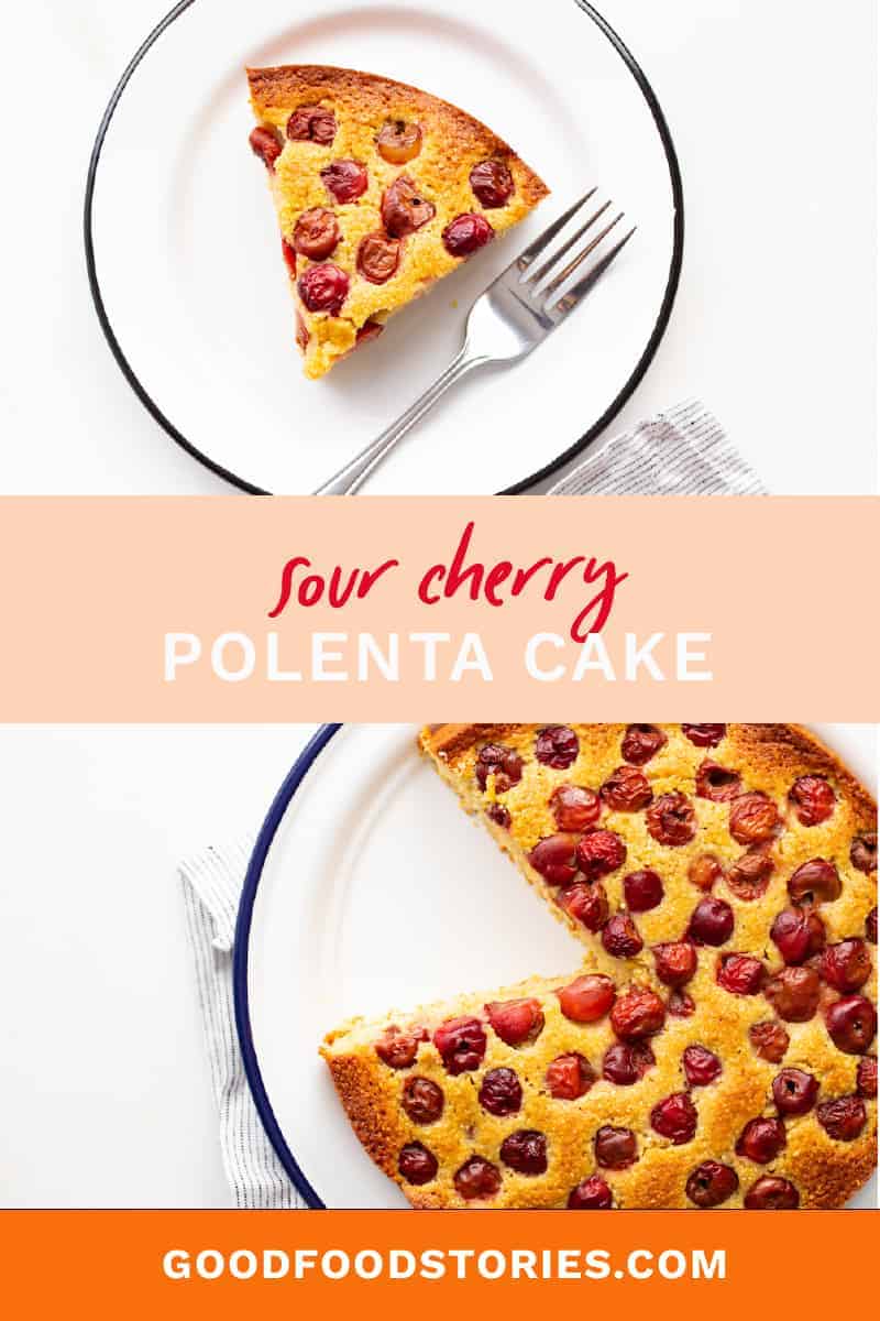 sour cherry polenta cake