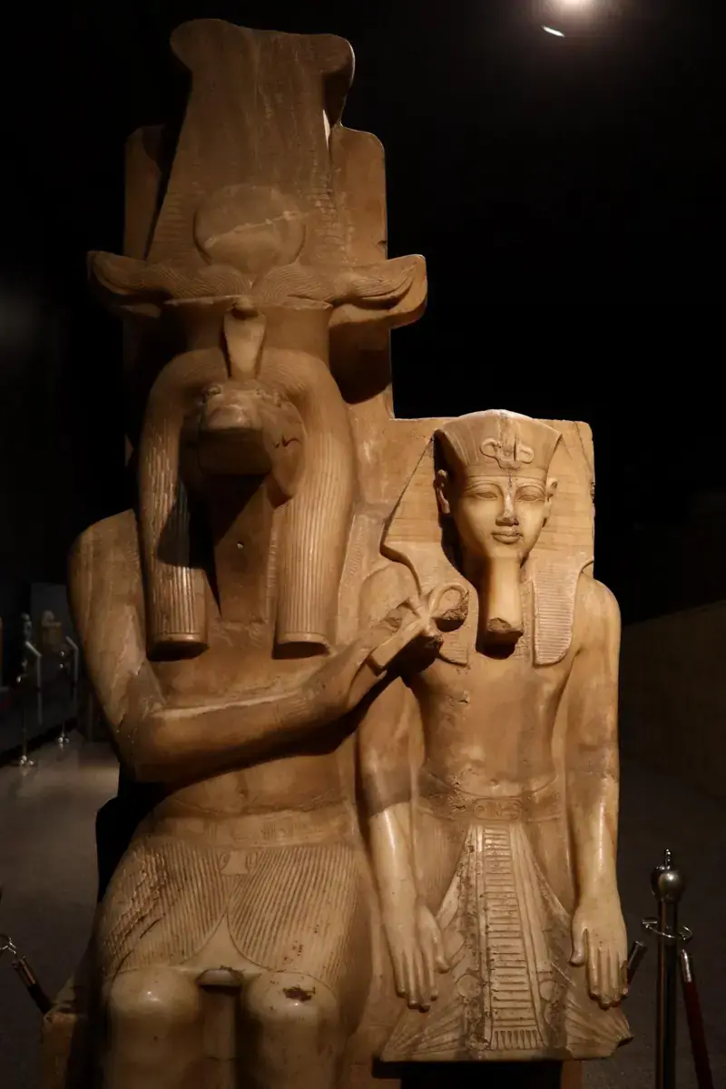 Sobek and Amenhotep III statue in the Luxor Museum collection