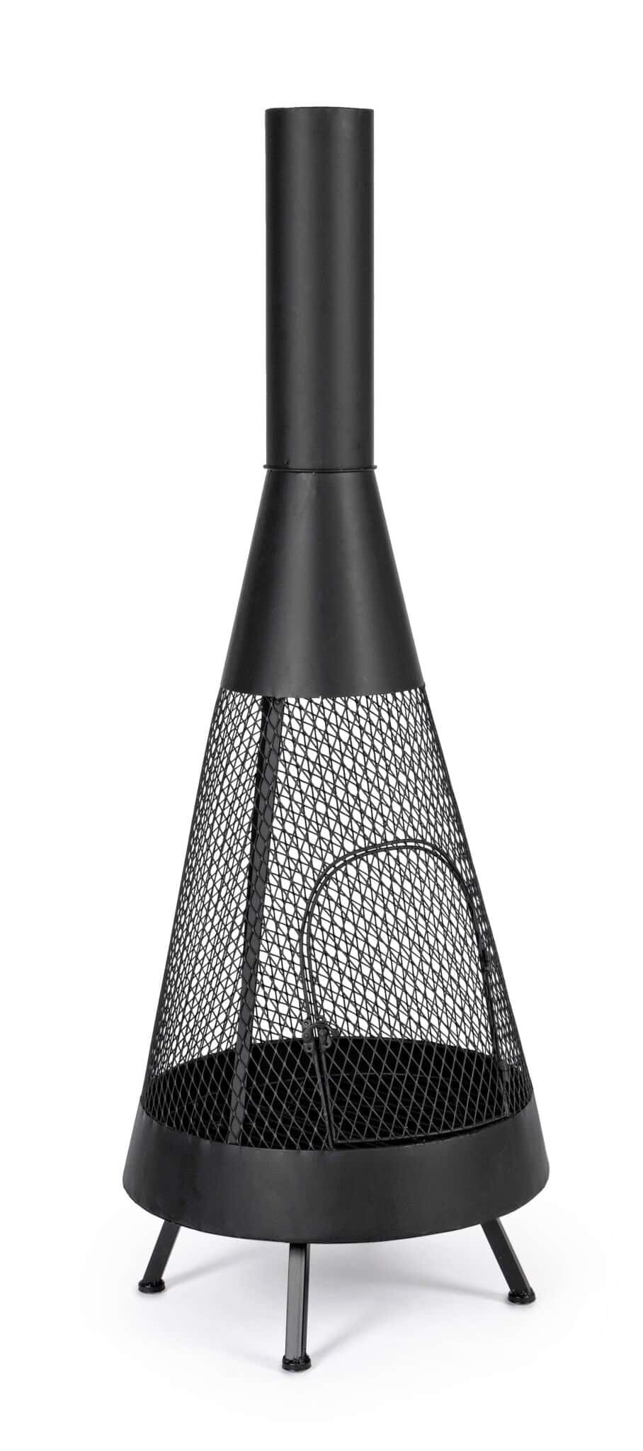 Piuma da giardino in metallo nero con design elegante, perfetta per creating atmosfere accoglienti all'aperto.