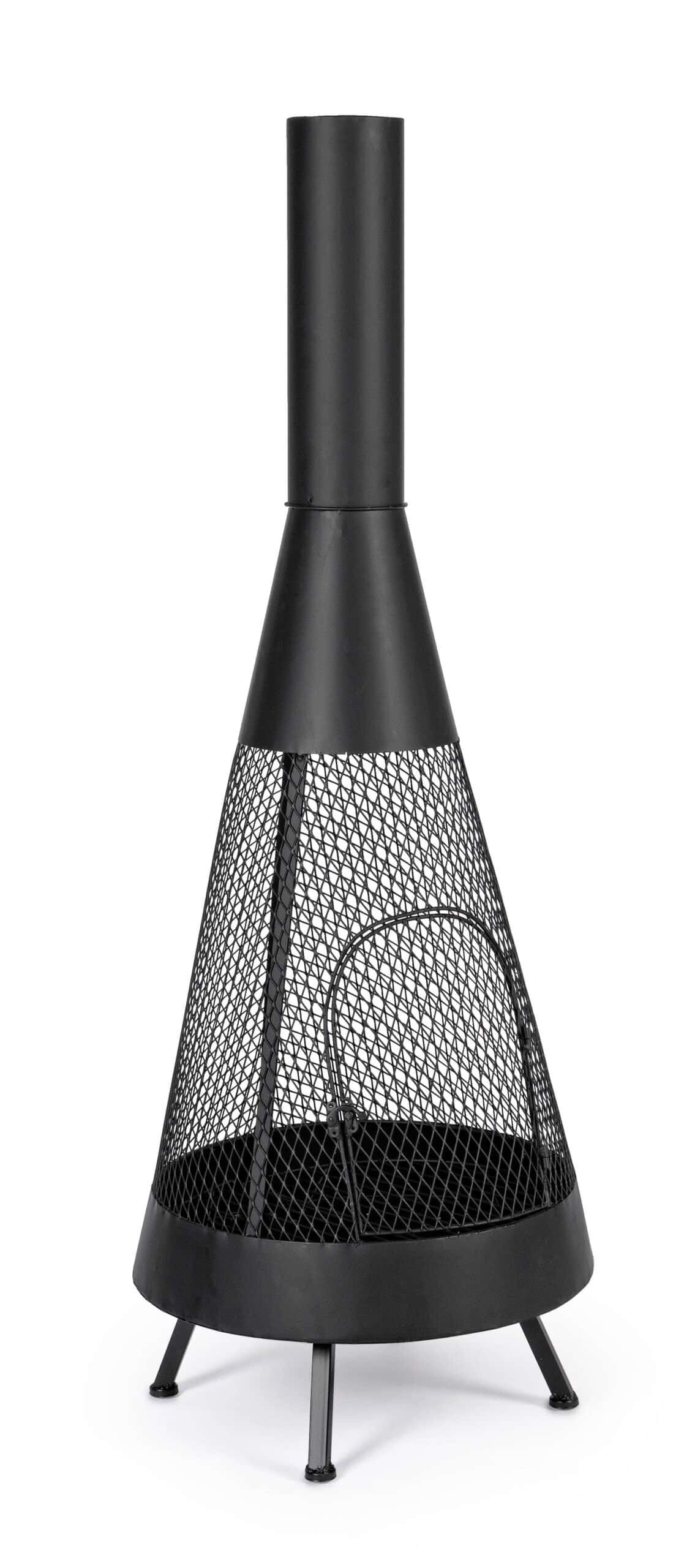 Piuma da giardino in metallo nero con design elegante, perfetta per creating atmosfere accoglienti all'aperto.