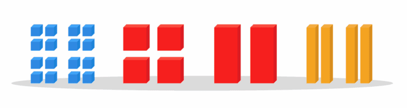 Quantilia logo with colorful data blocks representing analytics and insights.