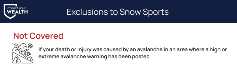 Exclusions to Snow Sports