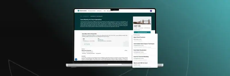 Learniverse.world-Website-Oberfläche mit Kursen und Plänen