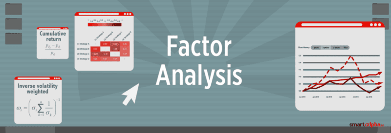Data analysis charts and graphs illustrating factor analysis techniques.