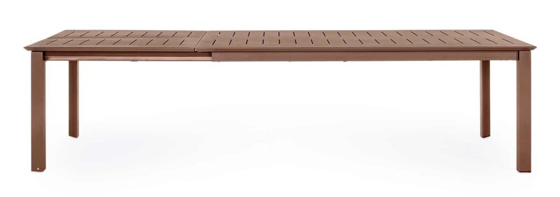Tavolo da esterno in teak massello, resistente alle intemperie e ideale per giardini e terrazzi outdoor.
