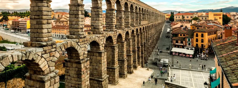 We will visit the impressive Roman aqueduct in Segovia on our way back