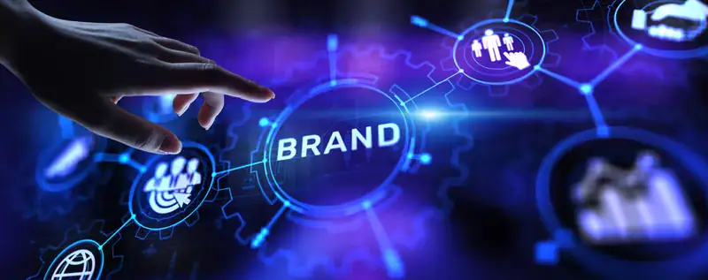 Brand words cloud on virtual screen