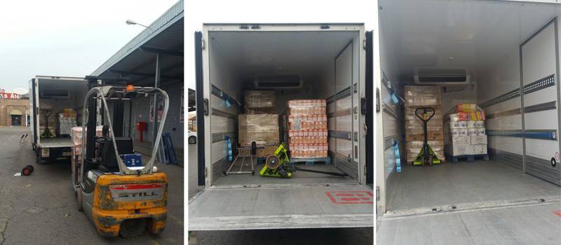 9 pallets of food donated by the Foundation DAF and Makro