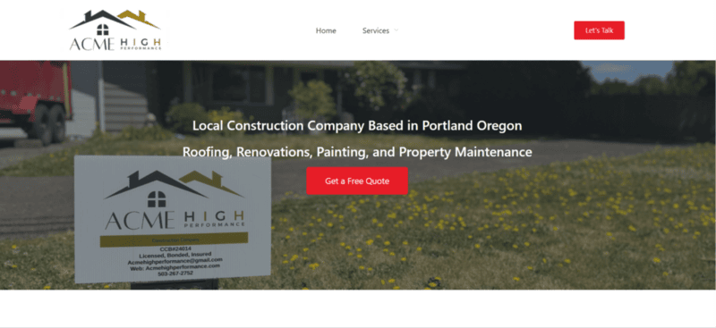 acme high performance website