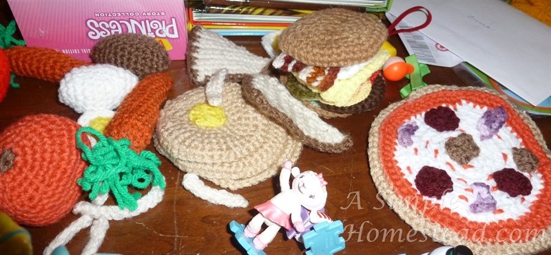 crocheted play food