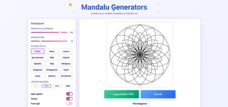 Mandalu darbnīca - rīks unikālu rakstu izveidei
