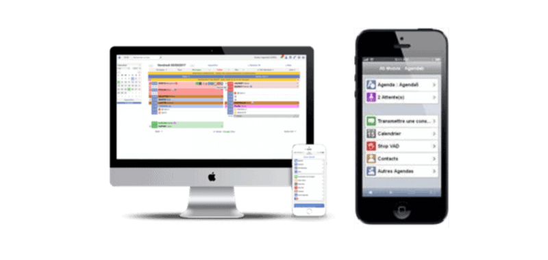Interface d’agenda partagé VOCALIA.com accessible sur ordinateur et smartphone, pour une gestion médicale fluide et 24/24 des rendez-vous professionnels partout en France