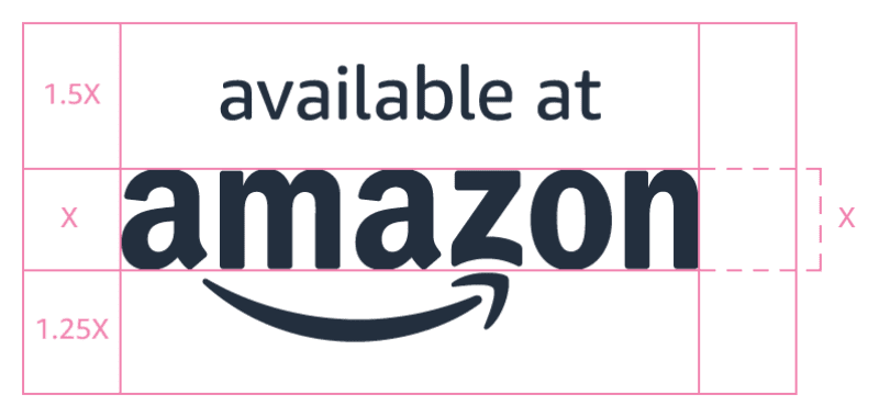 Amazon Brand Usage Guidelines for PPC - Amazon Stacked Logo Spacing