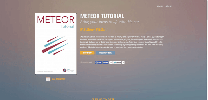 Meteor Tutorial Bring your ideas to life with Meteor Matthew Platts Softcover.io