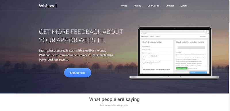 Wishpool Instant customer feedback with ♥