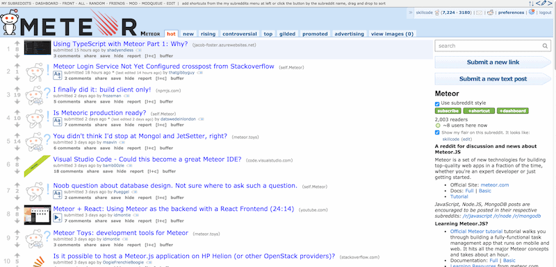 Reddit- meteor developer