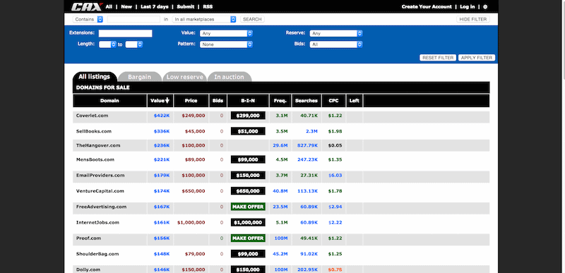 Domain name marketplace   CAX.com