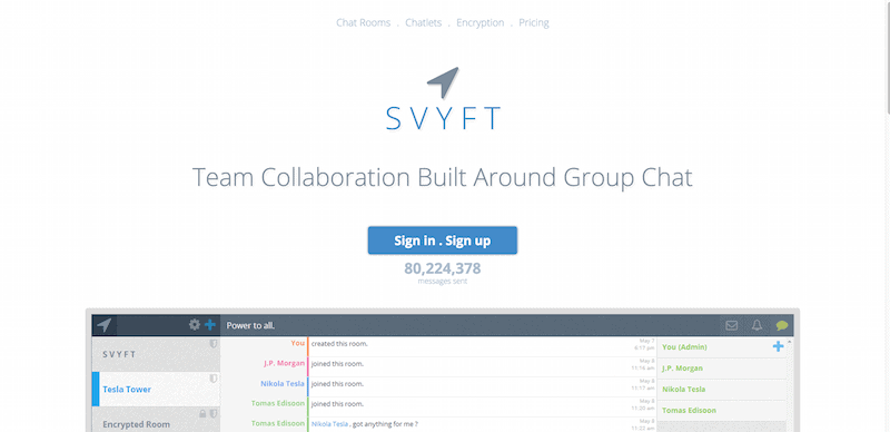SVYFT Team Collaboration Built Around Group Chat.