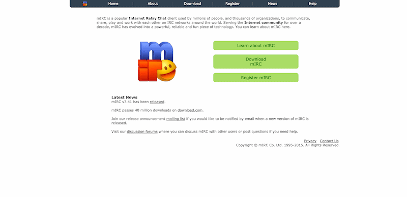 mIRC Internet Relay Chat client