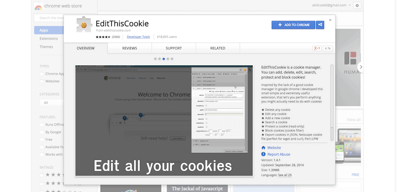 EditThisCookie   Chrome Web Store
