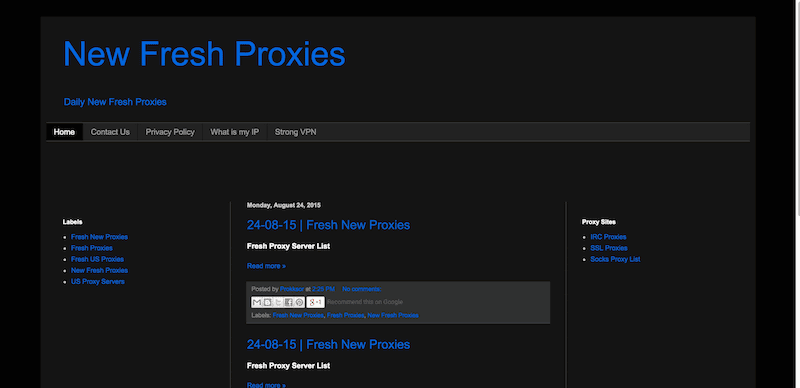 New Fresh Proxies