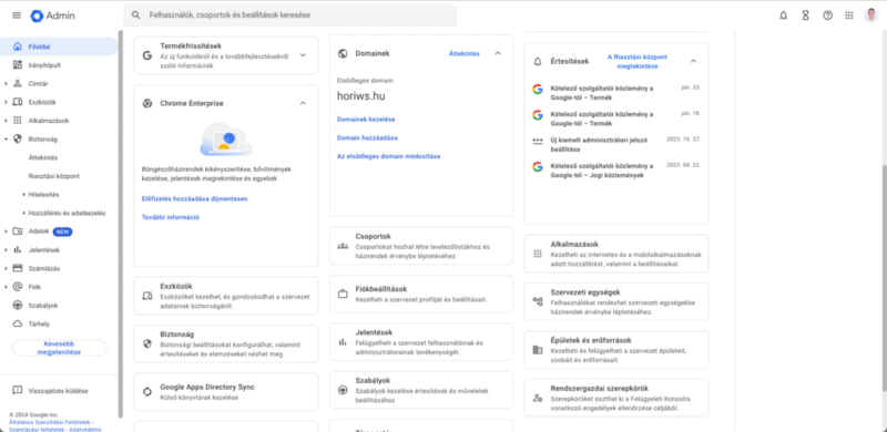 Google Workspace Admin panel