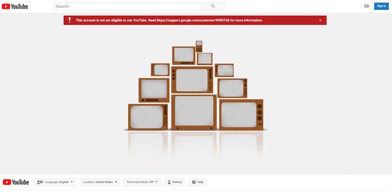 Fix-This-account-is-not-yet-eligible-to-use-YouTube-error-message