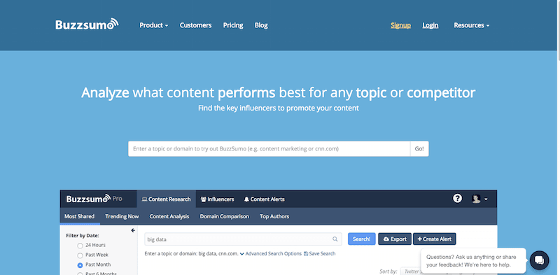 BuzzSumo Find the Most Shared Content and Key Influencers