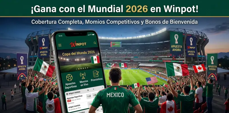 Apuestas, momios y pronósticos para la Copa del Mundo 2026 en Winpot México.