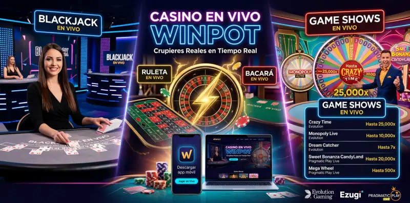 Juegos de mesa en Winpot Casino: blackjack, ruleta, póquer y bacará.