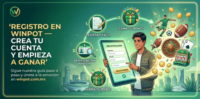 Formulario de registro para crear cuenta en Winpot Casino México.