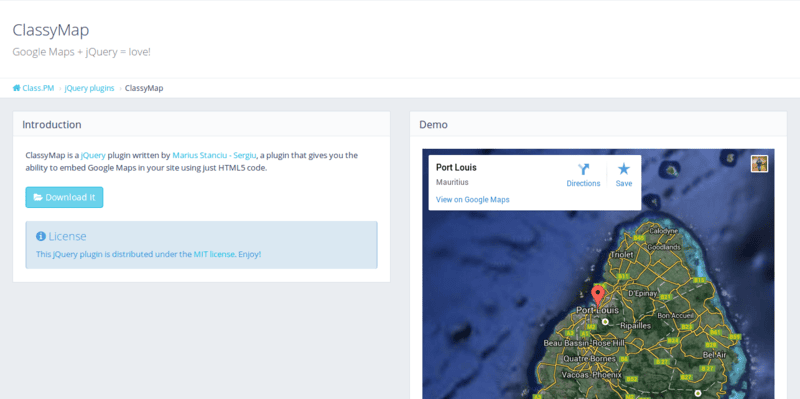 ClassyMap jQuery plugin Class.PM