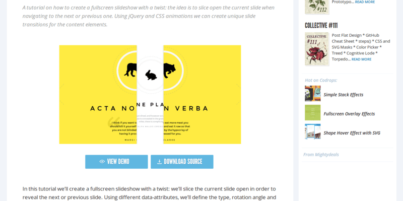 Fullscreen Slit Slider with jQuery and CSS3 Codrops