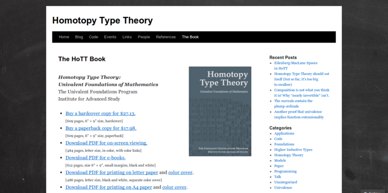 Homotopy Type Theory
