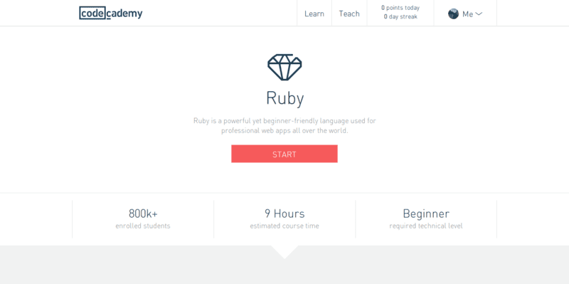 Learn Ruby at Codecademy