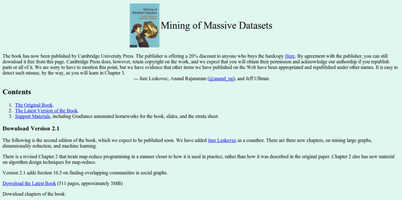 Mining of Massive Datasets