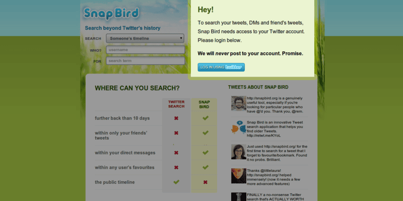 Snap Bird   search twitter s history
