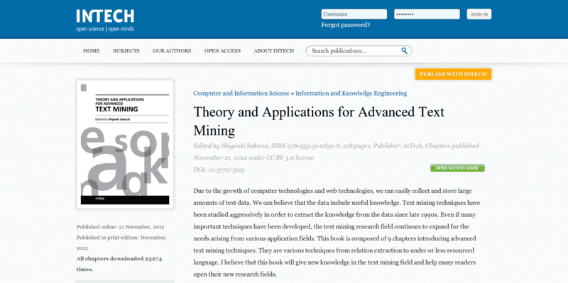 Theory and Applications for Advanced Text Mining