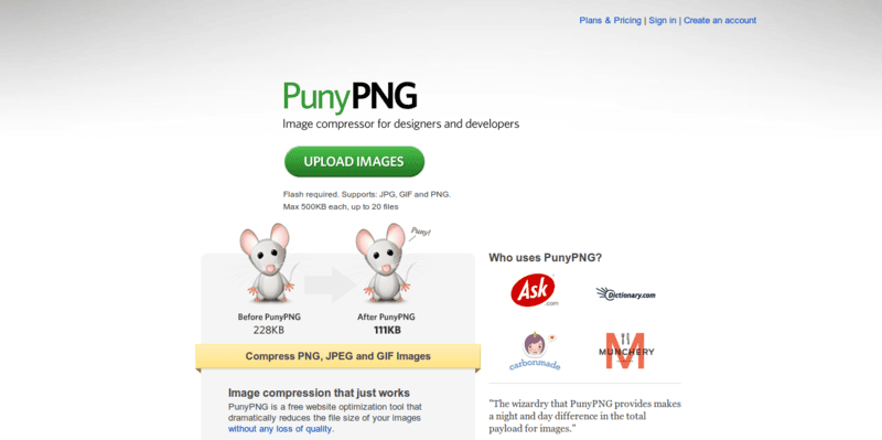 PunyPNG   PNG Compression and Image Optimization
