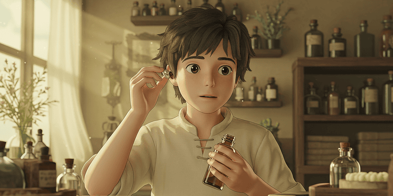 Hand applying moisturizing drops to a dry ear