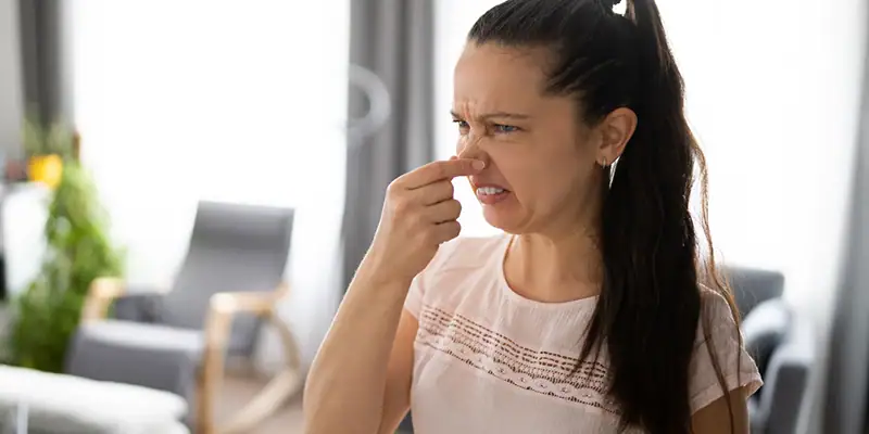 air scrubber - Advantages of Air Scrubber - woman reacting to bad smell